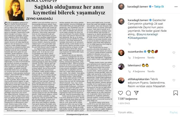 Tamer Karadağlı’nın kızı Zeyno Karadağlı köşe yazarı oldu!