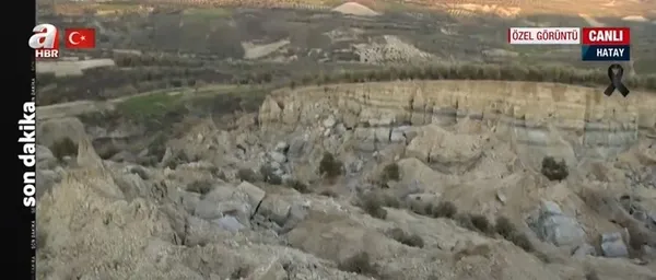 İşte depreme neden olan fay kırığının görüntüsü! İki tepe böyle ayrıldı! Facianın boyutunu A Haber ekipleri görüntüledi...