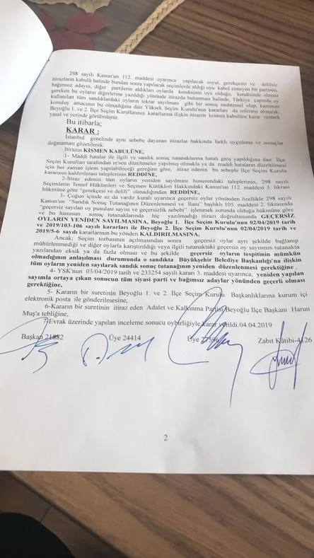 İstanbul'daki geçersiz oylar yeniden sayılacak - 2