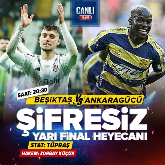 Şifresiz yarı final heyecanı! Kupada Beşiktaş’ın konuğu Ankaragücü CANLI İZLE