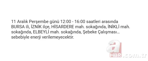 Bursa elektrik kesintisi sorgulama: Elektrikler ne zaman gelecek? 13