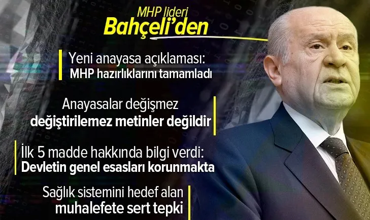 Son dakika: MHP lideri Devlet Bahçeli'den yeni anayasa açıklaması! Anayasa metin çalışması tamamlandı