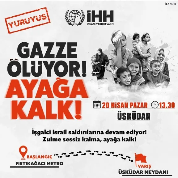 İHH Filistin Yürüyüşü reklam