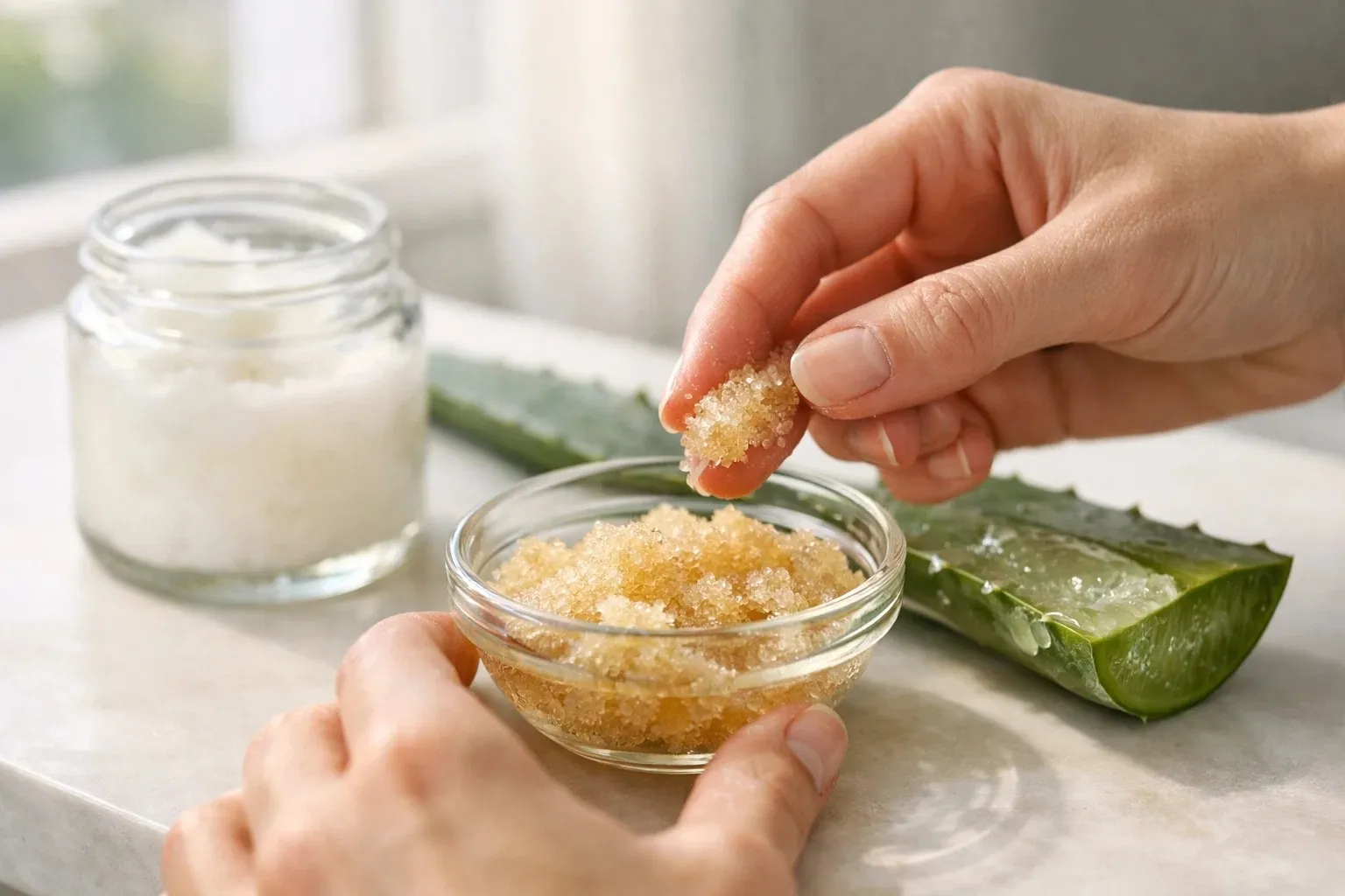 Çatlayan dudaklara evde 3 kolay bakım: Peeling, hindistan cevizi yağı ve aloe vera