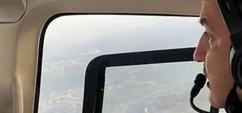 Bakan Pakdemirli helikopterle yangın bölgesini inceledi
