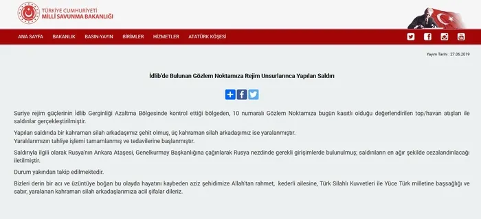 Milli Savunma Bakanlığı: Suriye'de rejim mevzileri ateş altına alındı - 1