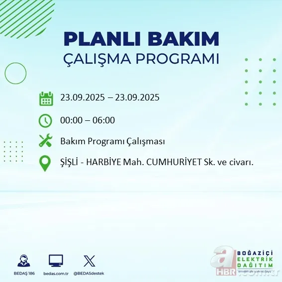 23 Eylül İstanbul elektrik kesintisi: Hangi ilçelerde kesinti olacak? Elektrikler ne zaman gelecek? 9