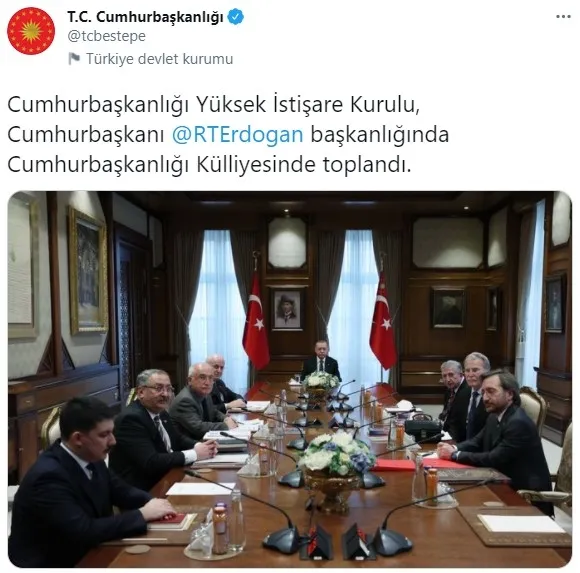 Son dakika: Yüksek İstişare Kurulu Başkan Erdoğan başkanlığında toplandı | İletişim Başkanlığından flaş açıklama