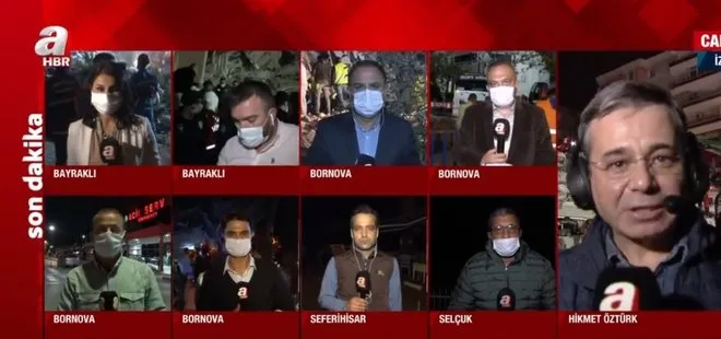 A Haber İzmir’de yaşanan 6,6’lık depremdeki son durumu muhabirleriyle aktardı