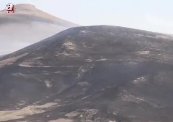 Akbaba Dağları'nda anız yangını