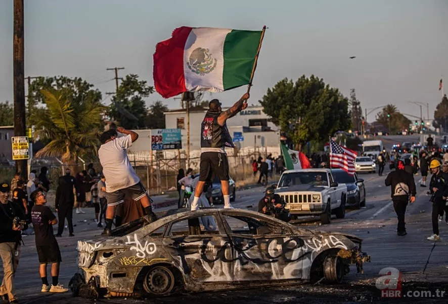 Görüntüler ABD'den: Göçmenlik baskınları protestoları alevlendirdi! Los Angeles'a 2000 ulusal muhafız gönderildi 10