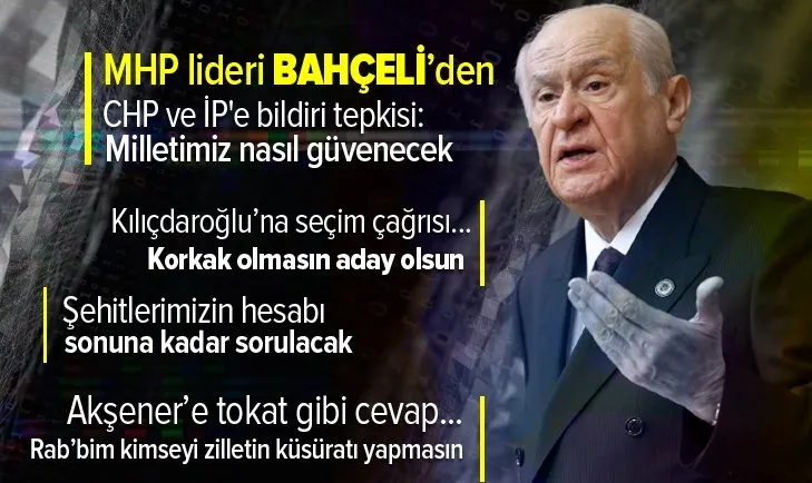 Son dakika: MHP Genel Başkanı Devlet Bahçeli'den önemli açıklamalar