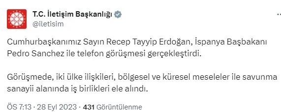 baskan-erdogan-ispanya-basbakani-pedro-sanchez-ile-telefonda-gorustu-1695917907527.jpg Başkan Erdoğan İspanya Başbakanı Pedro Sanchez ile telefonda görüştü - 2
