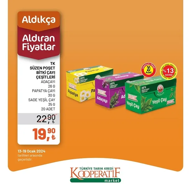 Tarım Kredi Market, 18 Ocak İndirim Kataloğu ile Müşterilerine Cazip Fırsatlar Sunuyor! Salatalık, Soğan, Limon, Çay, Türk Kahvesi ve Fazlası Uygun Fiyatlarla Satışta! - 10