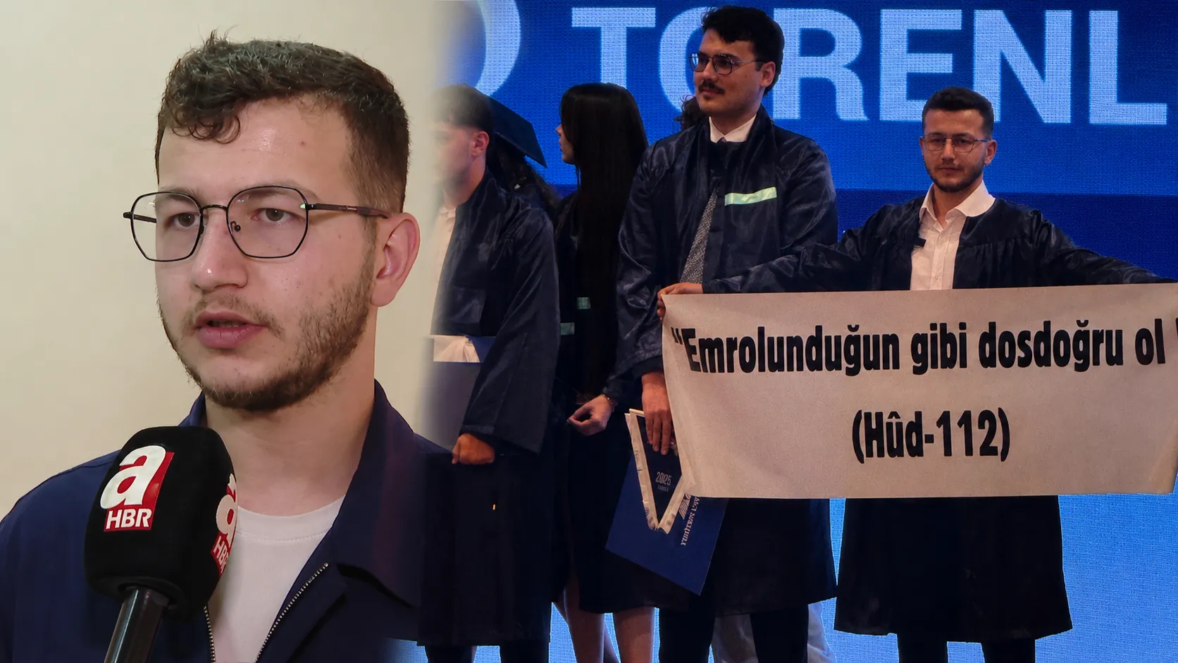 Yeditepe'de ayet yazılı pankartı açan öğrenci A Haber'de: "Başörtülü ablalarımızın alkışı beni üzdü