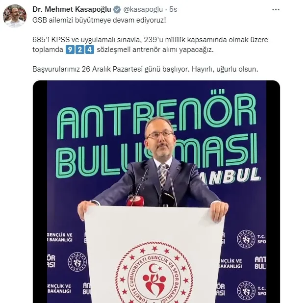 genclik-ve-spor-bakani-kasapoglundan-sozlesmeli-antrenor-alimi-mujdesi-1671727779726.jpg Gençlik ve Spor Bakanı Kasapoğlu'ndan sözleşmeli antrenör alımı müjdesi! İşte başvuru tarihi - 5