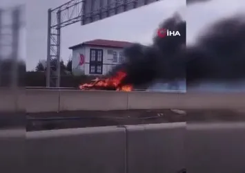 Pursaklar'da araç yangını kamerada