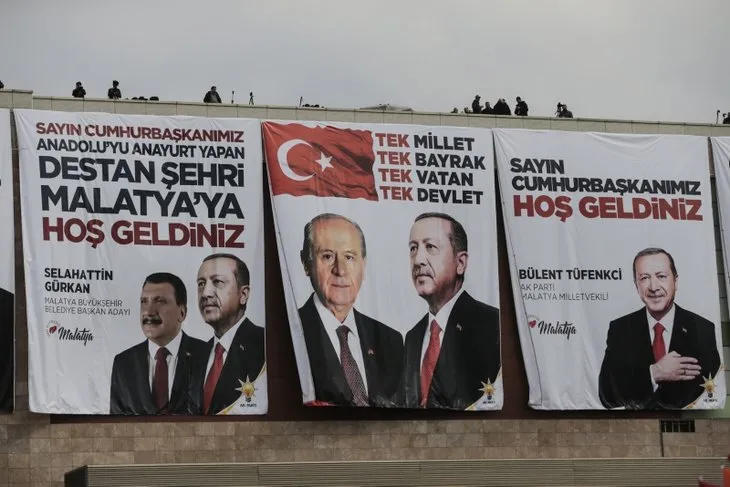 Başkan Erdoğan'ın Malatya mitinginden dikkat çeken kare