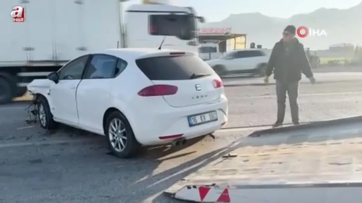 5 aracın karıştığı kaza anbean kamerada