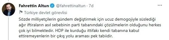 İletişim Başkanı Fahrettin Altun’dan Meral Akşener’e yanıt: Hesabını aziz milletimize sandıkta vereceksiniz