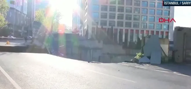 Sarıyer’de yol çöktü! Ekipler bölgeye sevk edildi