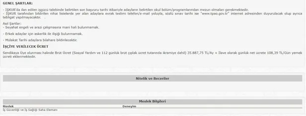 34 ila 37 bin TL arasında maaş veriyor! 12 Farklı kadro için başvuruları İŞKUR üzerinden toplamaya başladı! İşte kadrolar… - 3