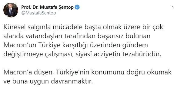 TBMM Başkanı Mustafa Şentop’tan Macron’a Libya tepkisi