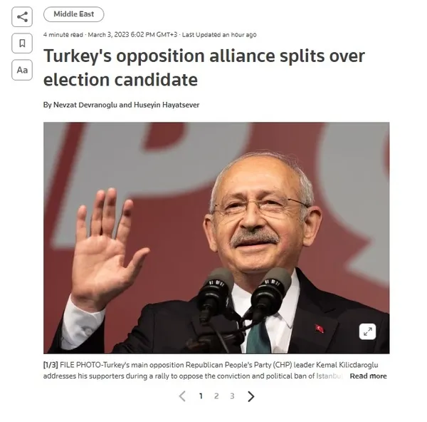 1677859443916.jpg Altılı masanın dağılması dünya basınında! Reuters manşete taşıdı: Erdoğan'a karşı cephe kurma çabalarına darbe - 2