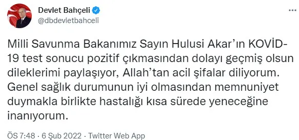 Son dakika: Milli Savunma Bakanı Hulusi Akar'ın koronavirüs testi pozitif çıktı - 2