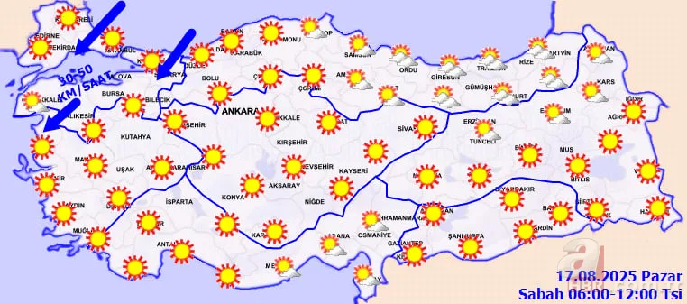 Meteoroloji’den kritik uyarı: Marmara’da sert rüzgar, Akdeniz’de gök gürültülü sağanak alarmı! Yeni haftada hava nasıl olacak? 6