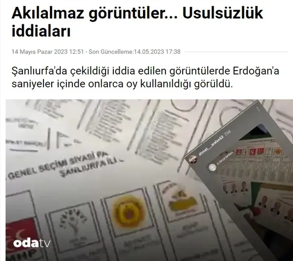 Şanlıurfa’daki ’seri oy’ yalanı! İşte gerçekler! Fondaş medya ve trolleri kahreden haber