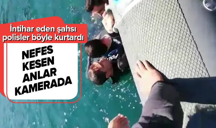 İntihar eden şahsı polisler böyle kurtardı