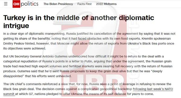 Gözler bir kez daha Başkan Erdoğan’da! CNN International’dan Tahıl Koridoru’nda Türkiye vurgusu: Benzersiz bir konumda