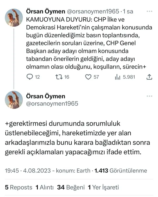 CHP içinden Kemal Kılıçdaroğlu’na mektup: Yerel seçimler öncesi kurultay yapıp genel başkan adayı olmayın