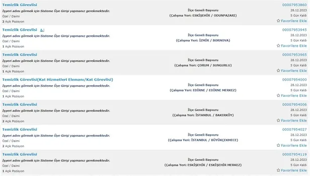 İŞKUR yılın son alımlarını paylaşıyor! İlkokul mezunu 5.234 personel alımı başladı! İşte temizlik görevlisi şartları