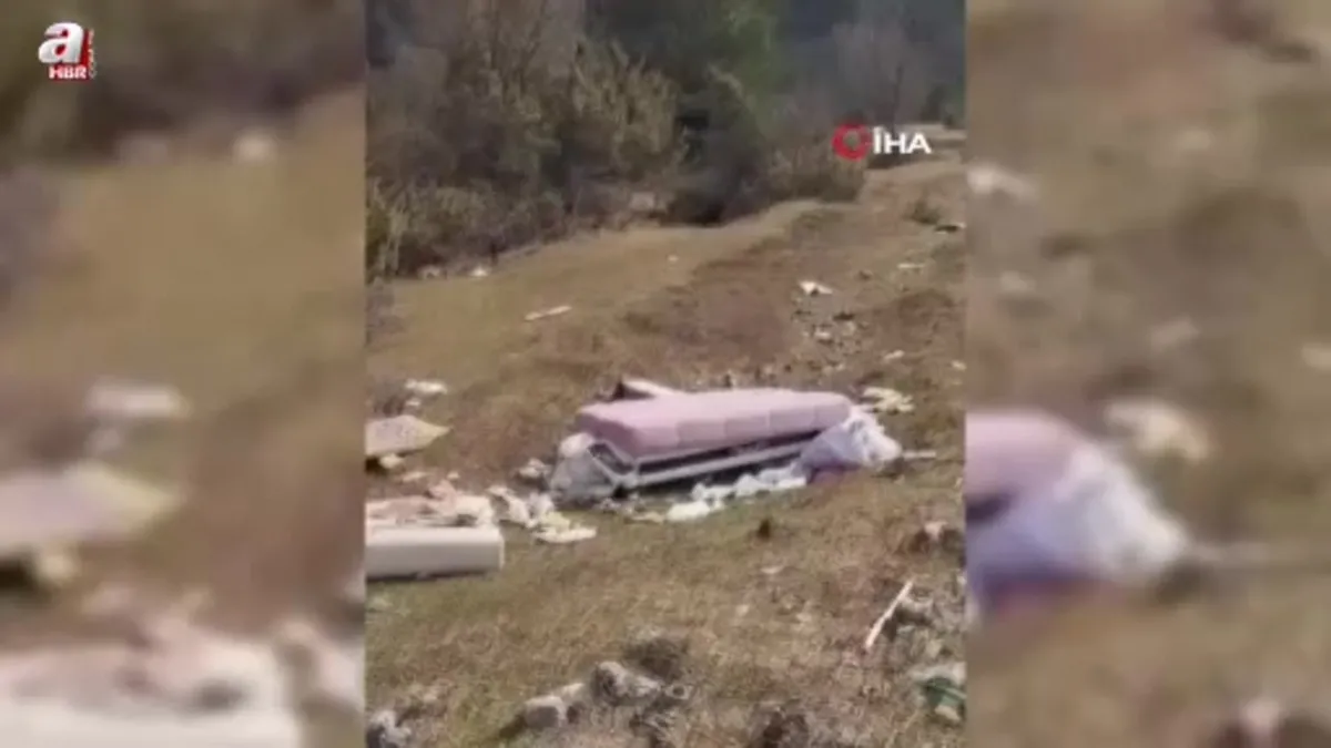 Bolu'da mobilya eşyalarını doğaya attılar