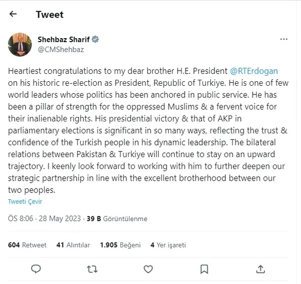 Dünya liderlerinden Başkan Recep Tayyip Erdoğan’a tebrik yağıyor!