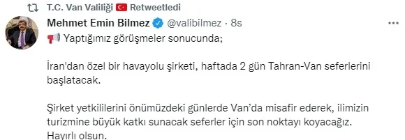 Son dakika: Tahran'dan Van'a uçak seferleri başlıyor - 1