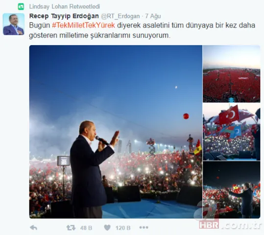 Lindsay Lohan Recep Tayyip Erdoğan’ı RT’ledi, Donald Trump’a seslendi 6