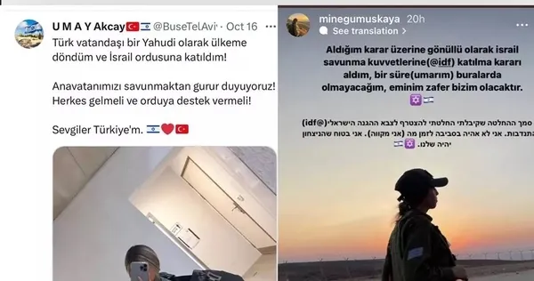 Vatandaşlıktan atılacakları gün iple çekiliyor! İşgalci İsrail ordusuna katılan Umay Akçay ve Mine Gümüşkaya’ya yargılansın davası!