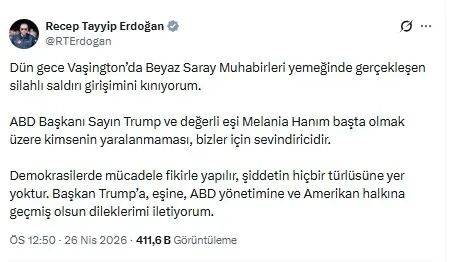 Başkan Edoğan'ın Trump için mesajı | X