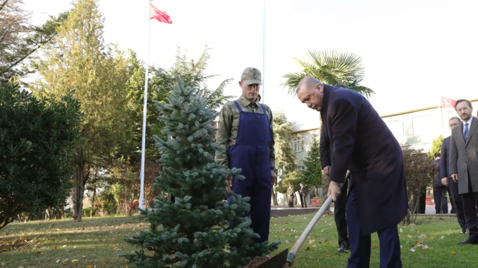 Başkan Erdoğan İstanbul İkmal Maliye Okulu ve Eğitim Merkezi Komutanlığı'na fidan dikti