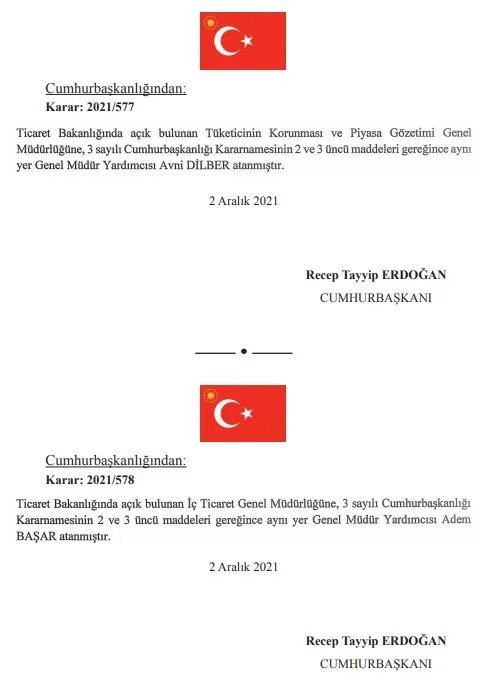 Cumhurbaşkanlığı atama kararları Resmi Gazete’de