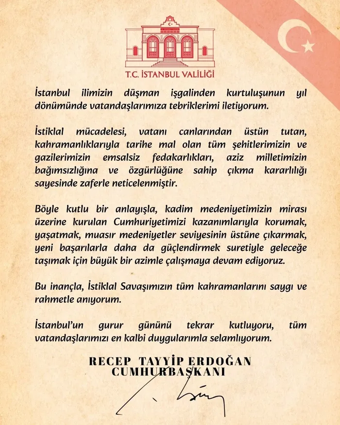baskan-erdogandan-istanbulun-dusman-isgalinden-kurtulusunun-102-yil-donumu-icin-mesaj-1759739489851.jpg Başkan Erdoğan'dan İstanbul’un düşman işgalinden kurtuluşunun 102. yıl dönümü için mesaj - 1