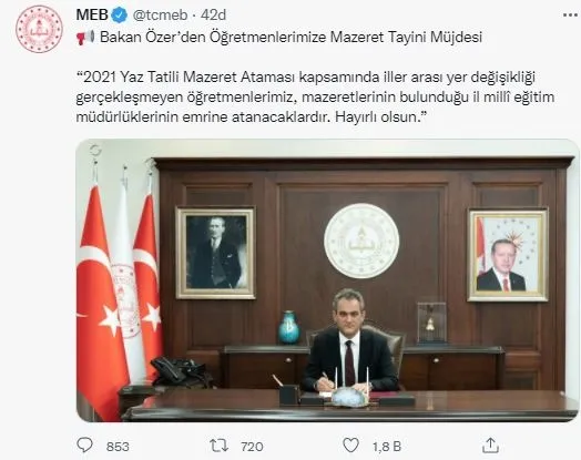 meb-bakani-mahmut-ozerden-son-dakika-mazeret-tayini-mujdesi-1629926520677.jpg Milli Eğitim Bakanı Mahmut Özer'den öğretmenlere mazeret tayini müjdesi - 1
