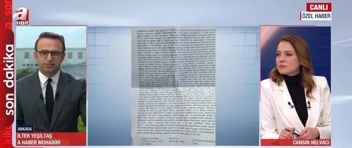 A Haber muhabiri İlter Yeşiltaş detayları aktardı (Ekran görüntüsü)