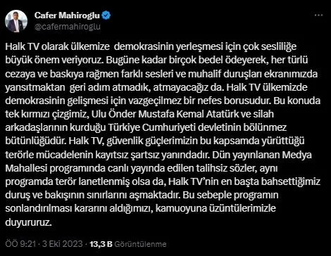 yine-halk-tv-yine-skandal-aysenur-arslan-teror-saldirisiyla-ilgili-akilalmaz-sozleri-sonrasi-kovuldu-rtukten-i-1696315512187.jpeg Yine Halk TV yine skandal! Ayşenur Arslan terör saldırısıyla ilgili akılalmaz sözleri sonrası kovuldu! Soruşturma başladı - 5