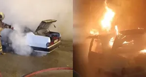 Karabük’te otomobil alev topuna döndü!