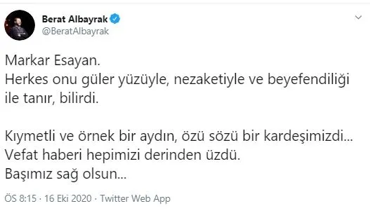 Son dakika: AK Parti Milletvekili Markar Esayan hayatını kaybetti