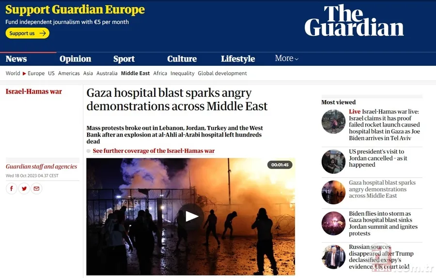 Gazze'deki el-Ehli Baptist Hastanesi saldırısı sonrası yabancı basın İsrail'i kolladı 11